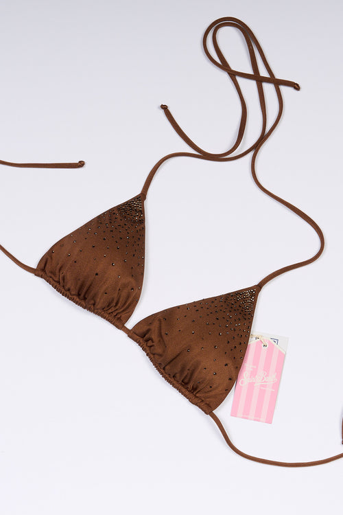 Mc2 saint barth Costume Bikini Strass Marrone Donna-2