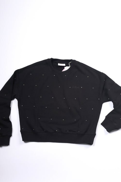 Mc2 saint barth Felpa Casey con Strass Nero Donna