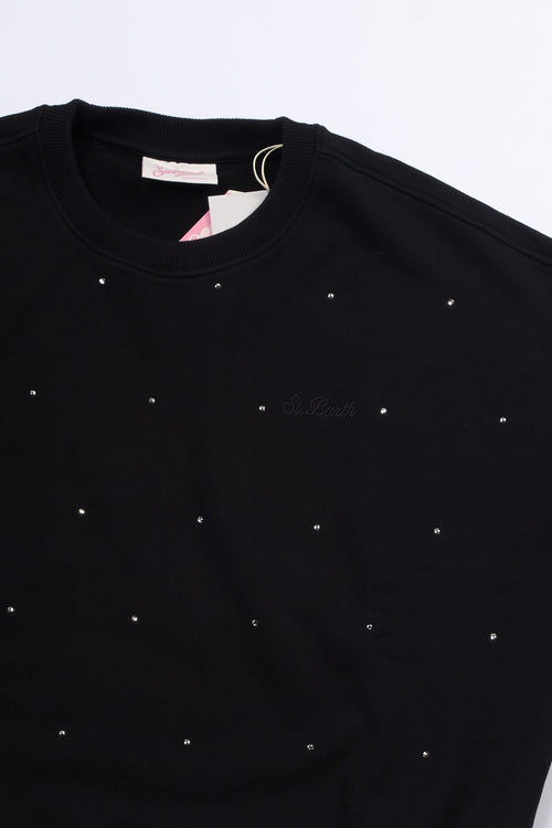 Mc2 saint barth Felpa Casey con Strass Nero Donna-2