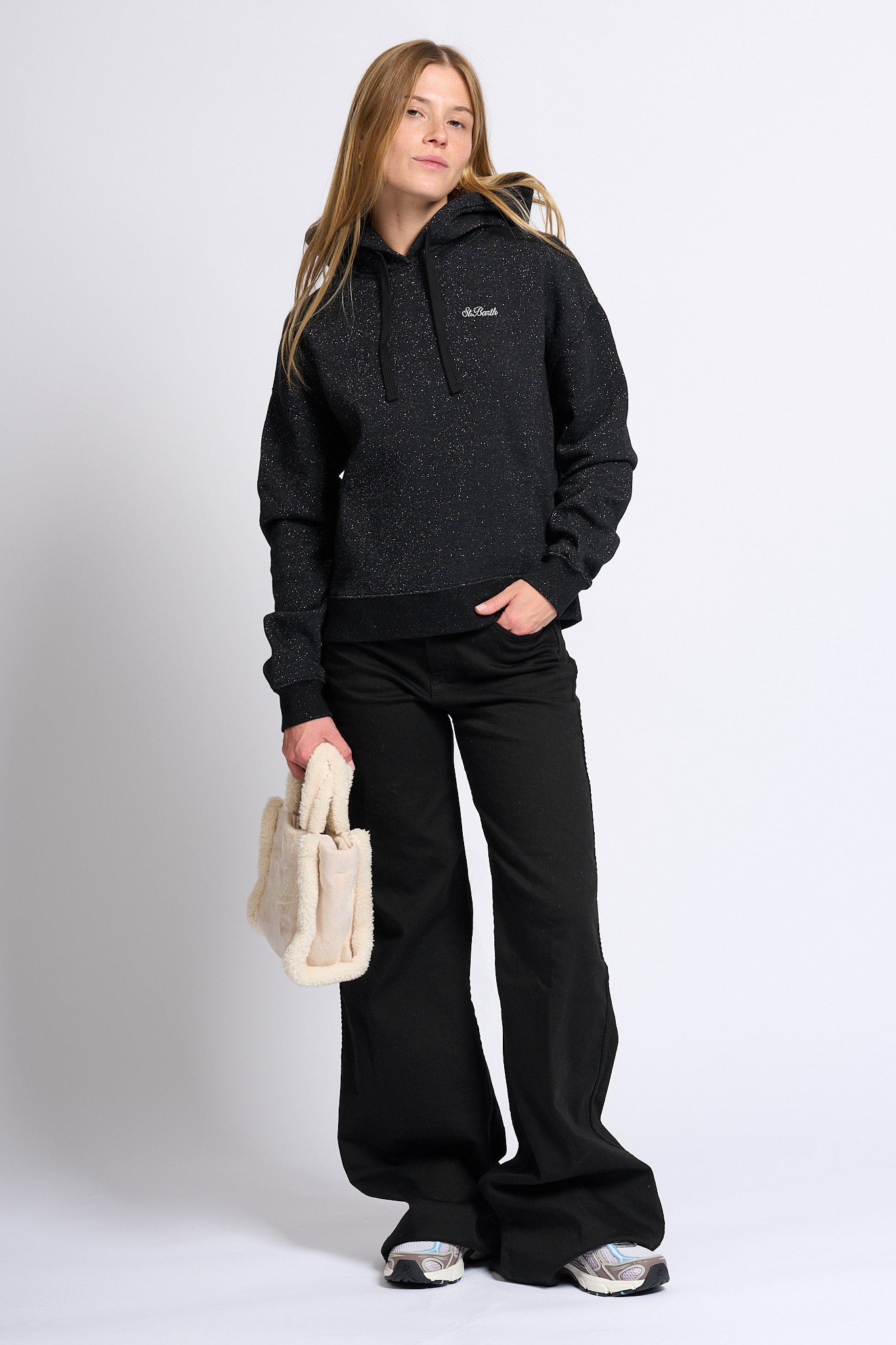 Mc2 saint barth Felpa Lurex Nero Donna-7