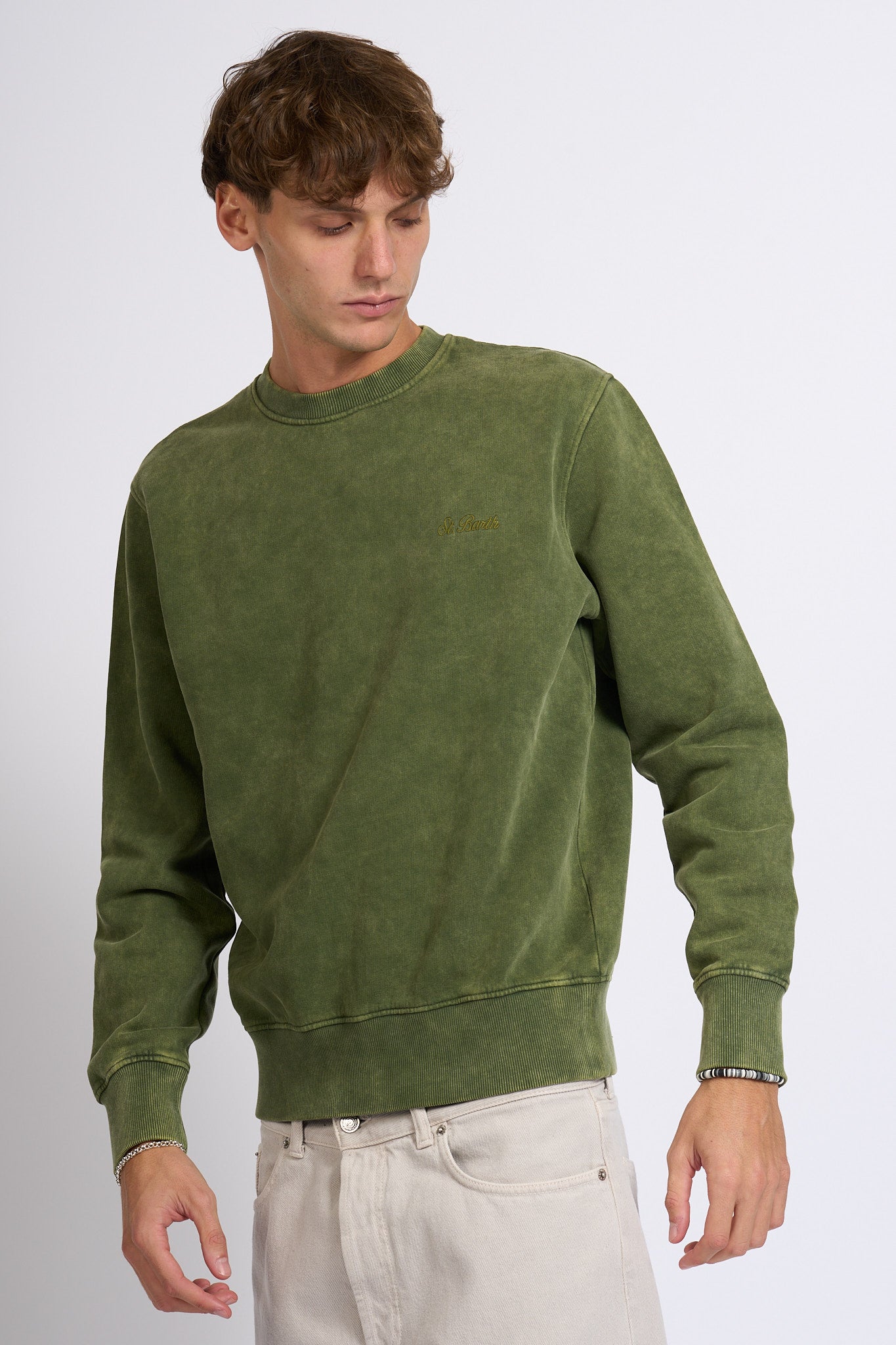 Mc2 saint barth Felpa Vintage Verde Uomo-5