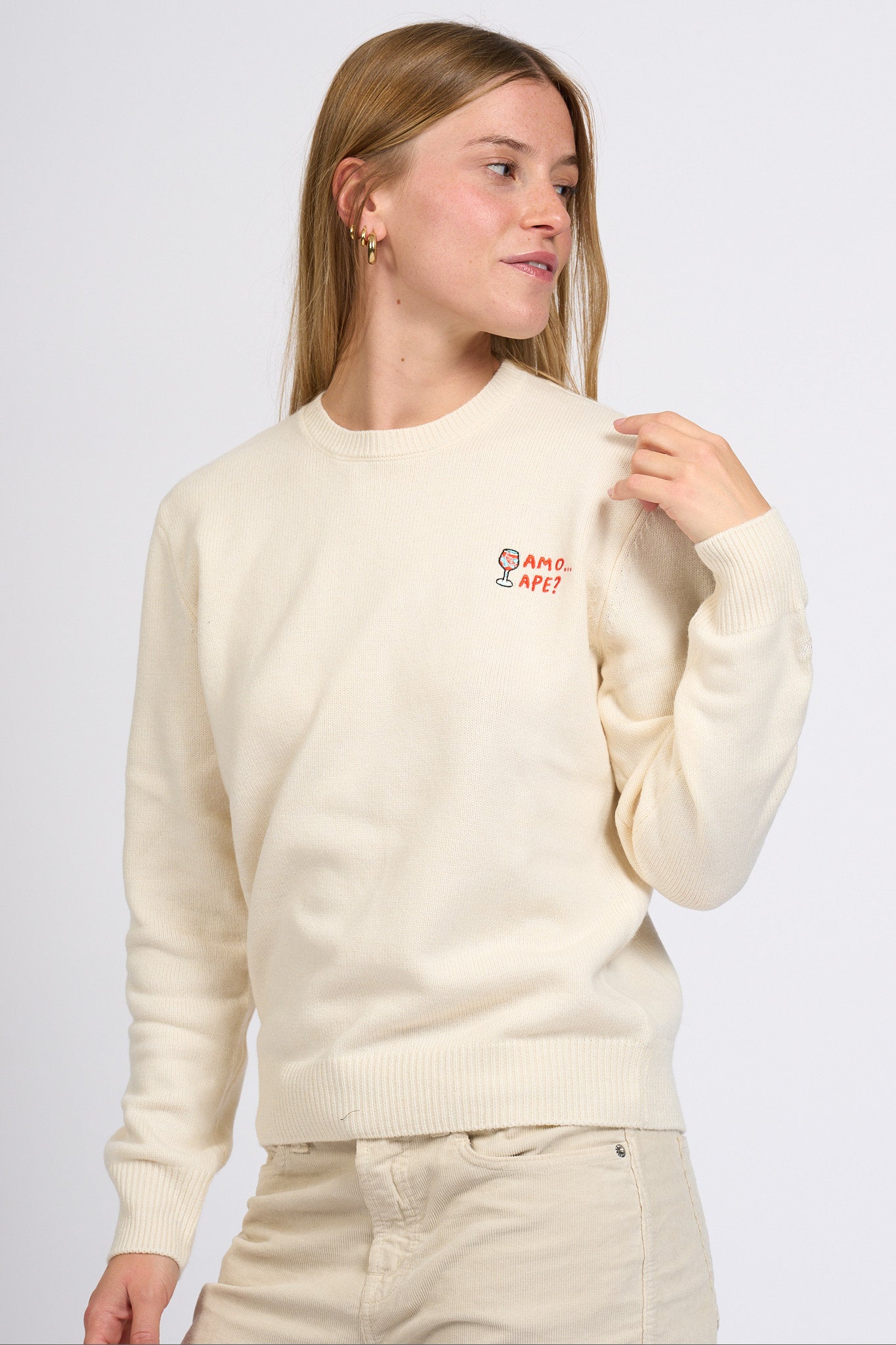 Mc2 saint barth Maglia Amo Ape Bianco Donna-5