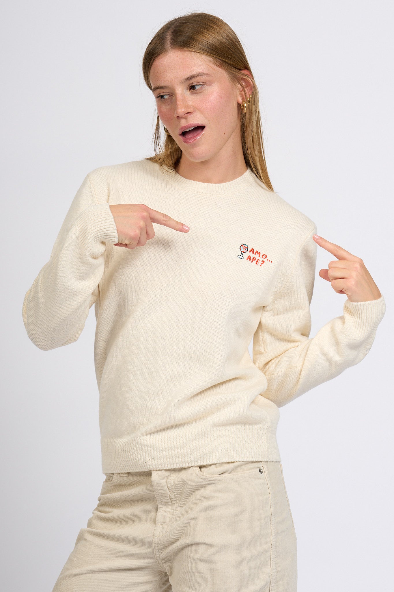 Mc2 saint barth Maglia Amo Ape Bianco Donna-6
