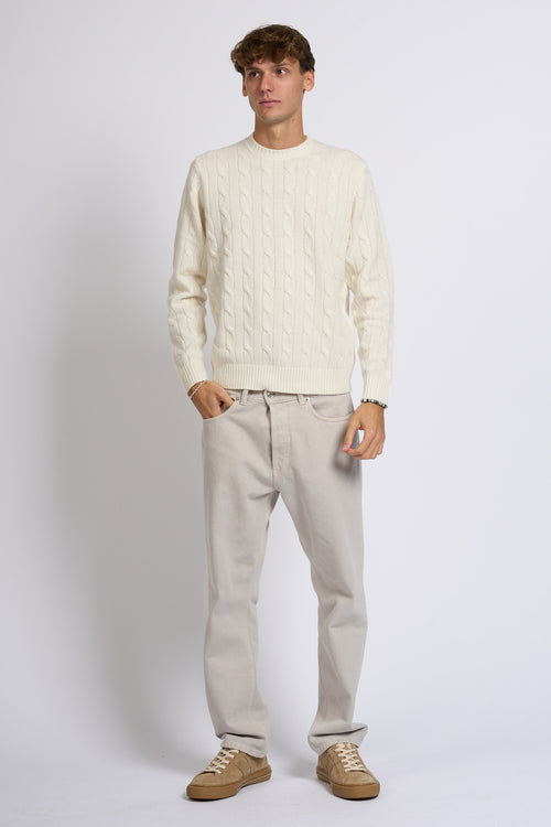 Mc2 saint barth Maglia Braid Wool Bianco Uomo-2