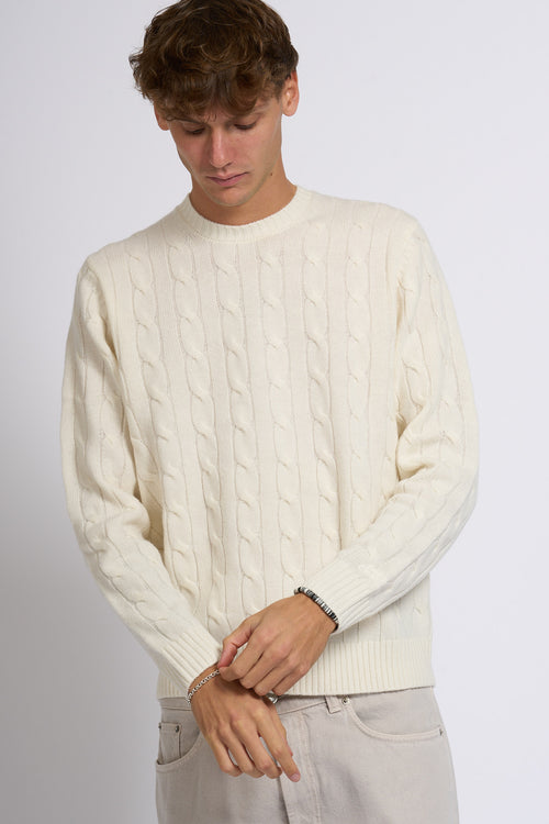 Mc2 saint barth Maglia Braid Wool Bianco Uomo