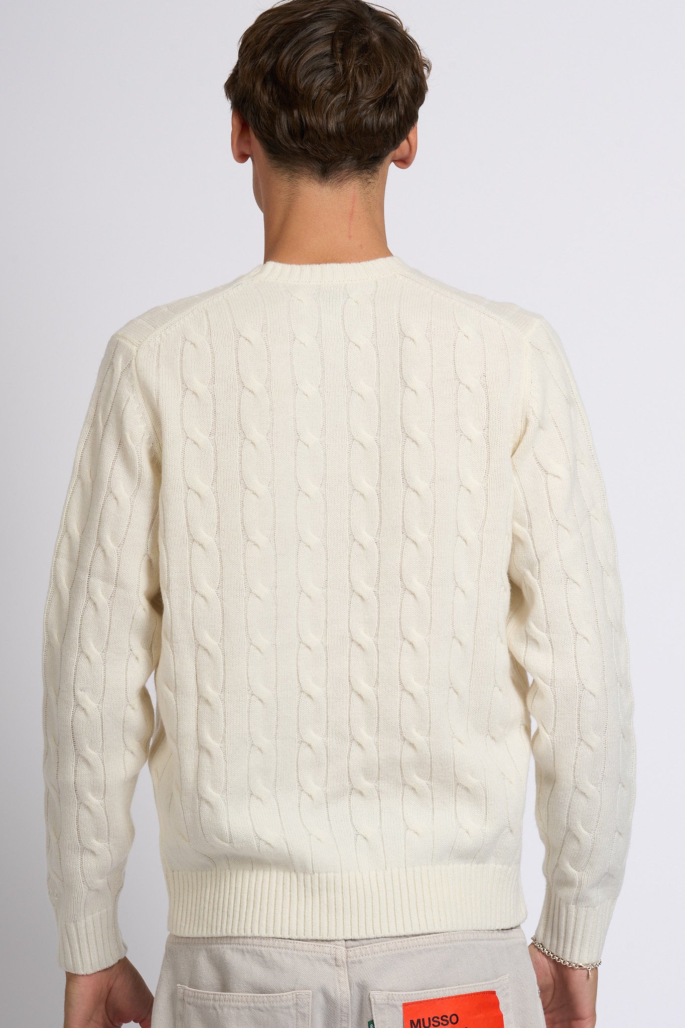 Mc2 saint barth Maglia Braid Wool Bianco Uomo-5