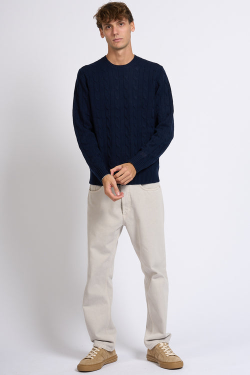 Mc2 saint barth Maglia Braid Wool Blu scuro Uomo-2