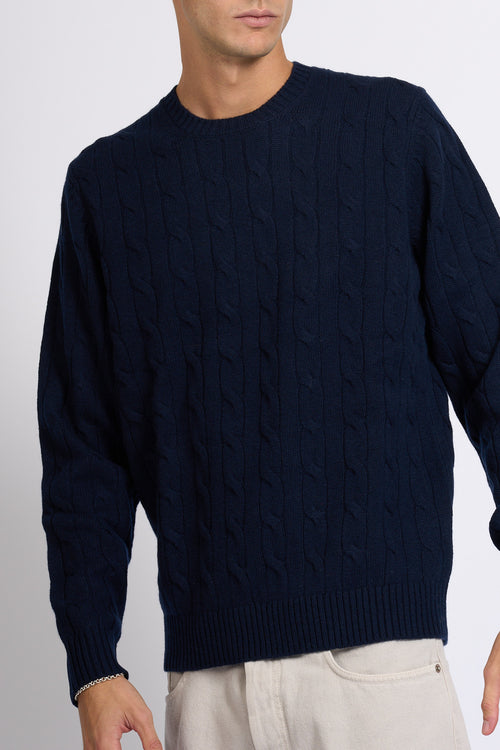 Mc2 saint barth Maglia Braid Wool Blu scuro Uomo