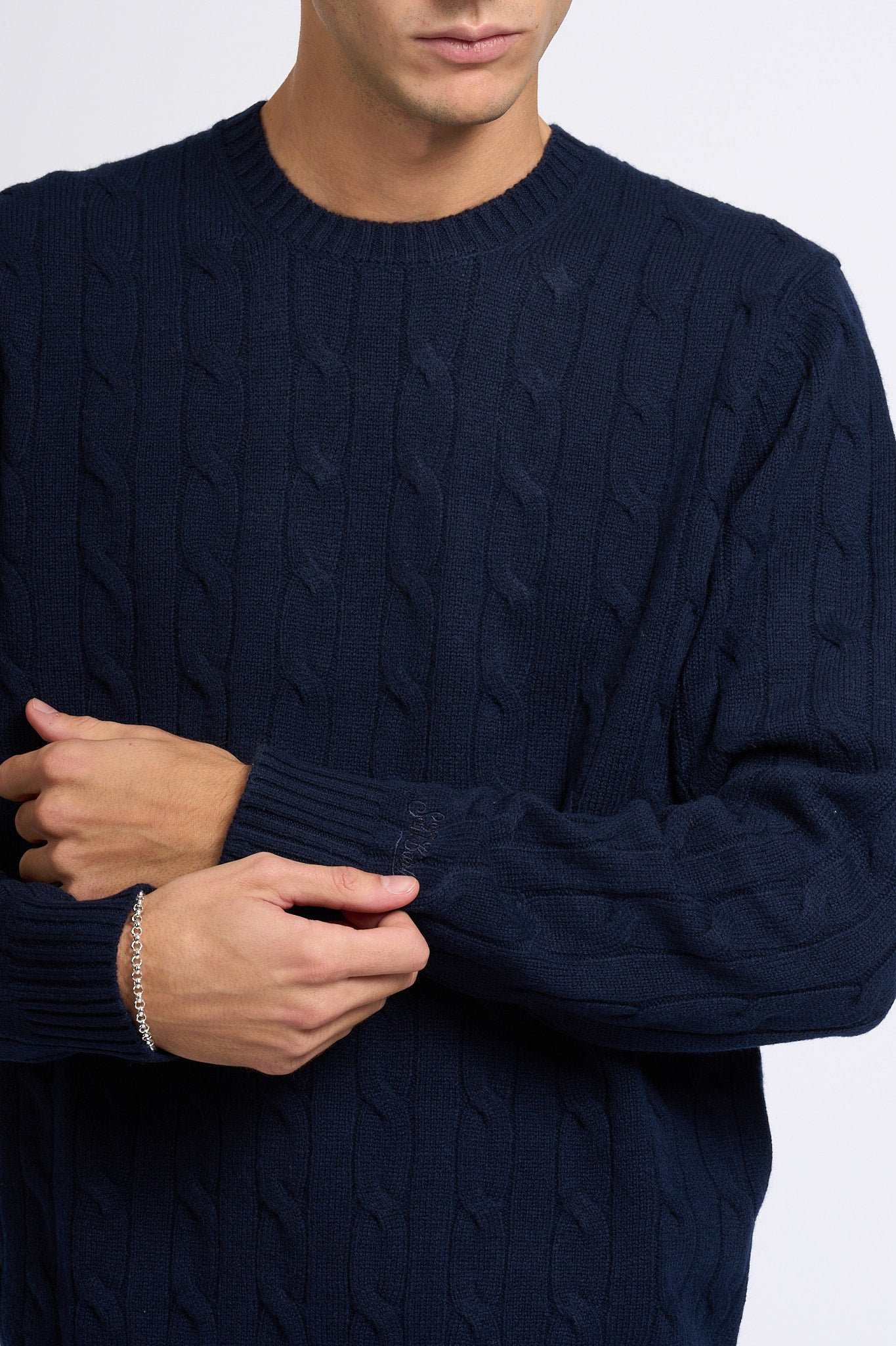 Mc2 saint barth Maglia Braid Wool Blu scuro Uomo-6