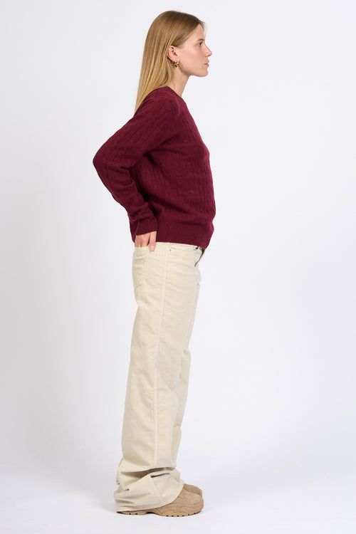 Mc2 saint barth Maglia Treccia Bordeaux Donna-2