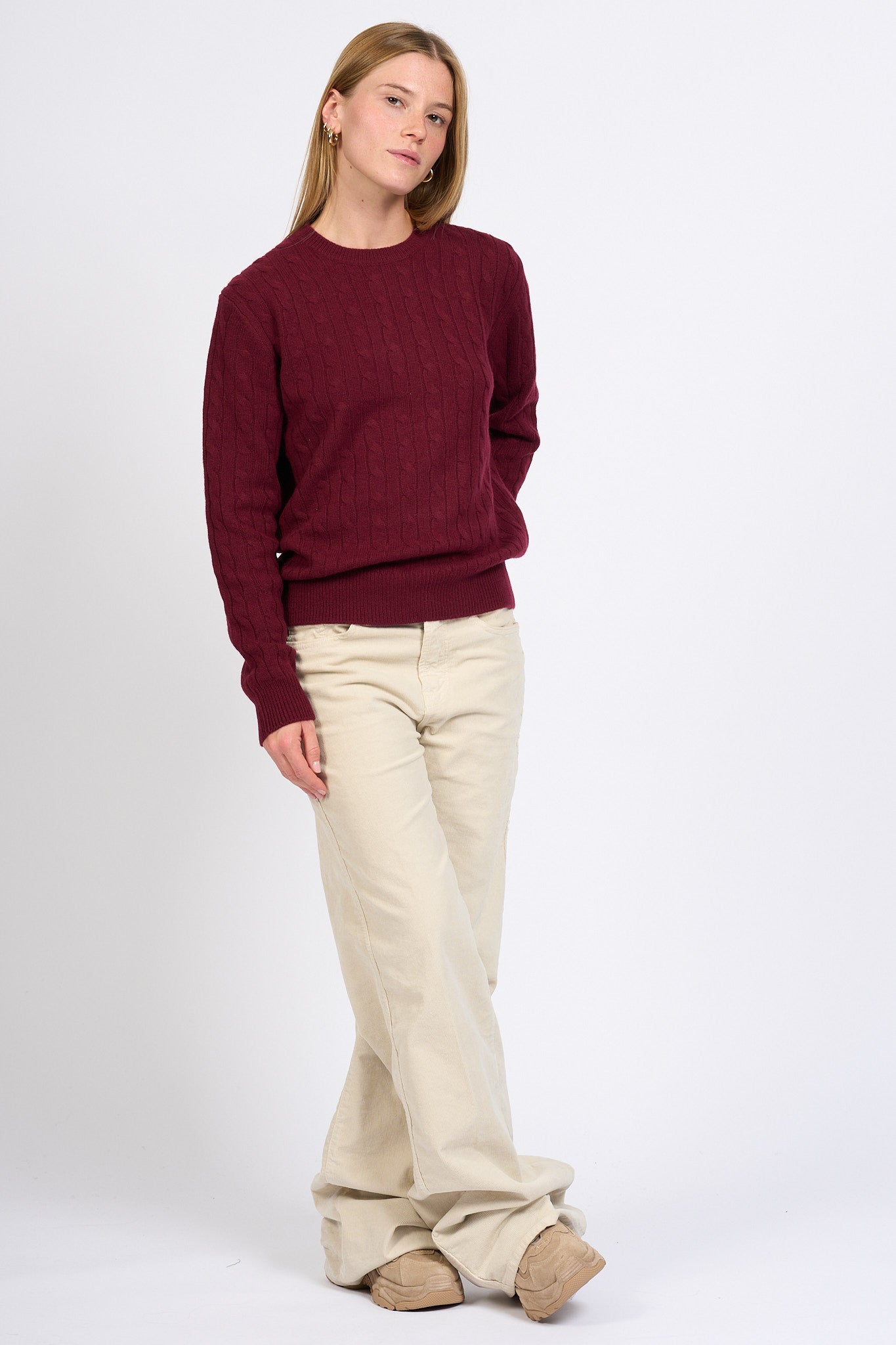 Mc2 saint barth Maglia Treccia Bordeaux Donna-8