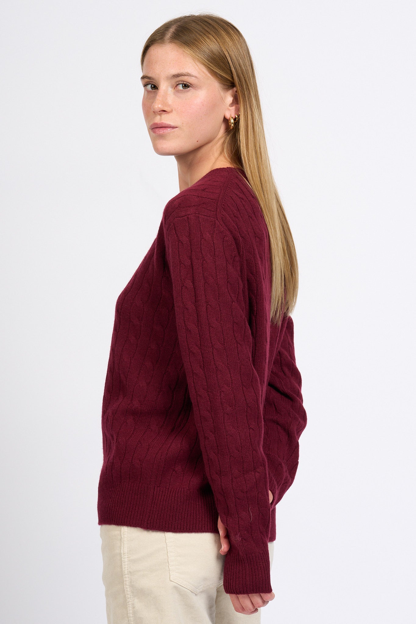 Mc2 saint barth Maglia Treccia Bordeaux Donna-6