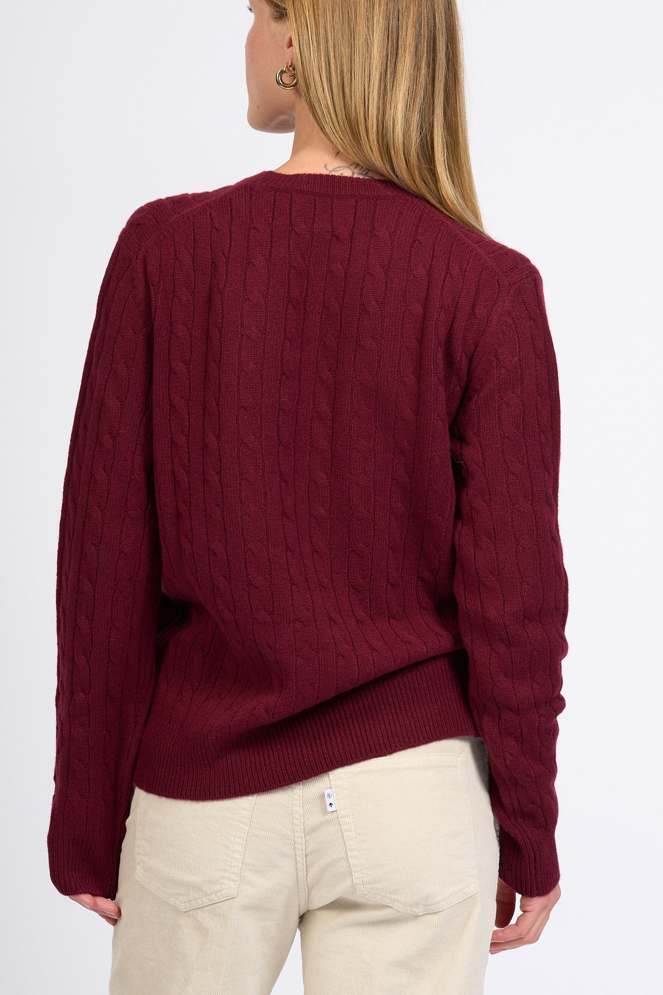 Mc2 saint barth Maglia Treccia Bordeaux Donna-4