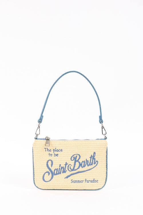 Mc2 saint barth Mini Pouch PARISIENNE Rafia Azzurra