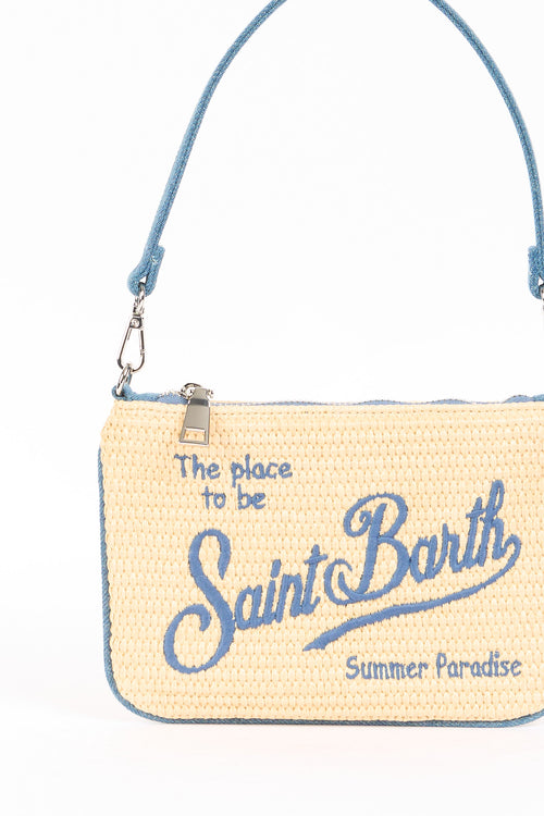 Mc2 saint barth Mini Pouch PARISIENNE Rafia Azzurra-2