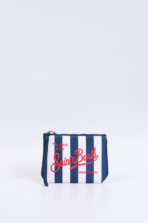 Mc2 saint barth Pochette Aline Righe Bianco/Blu Donna