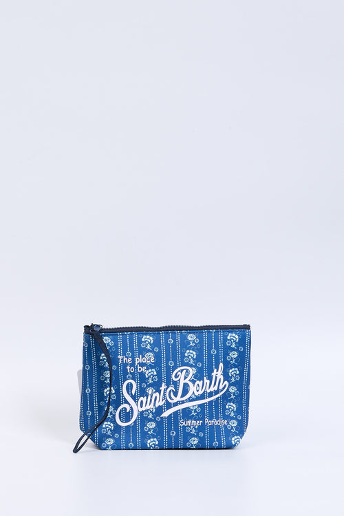 Mc2 saint barth Pochette Aline Vine Stripes Blu Donna