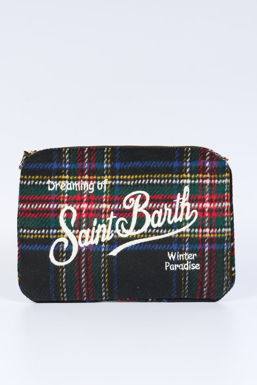 Mc2 saint barth Pochette Tartan Blu/rosso Donna