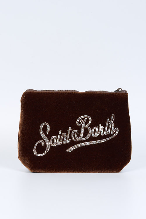 Mc2 saint barth Pochette Velluto Strass Marrone Donna-2