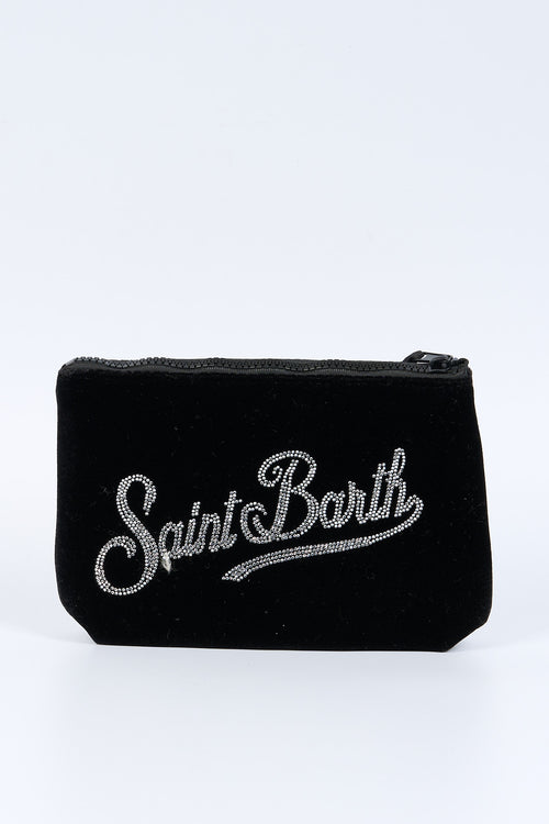 Mc2 saint barth Pochette Velluto Strass Nero Donna-2
