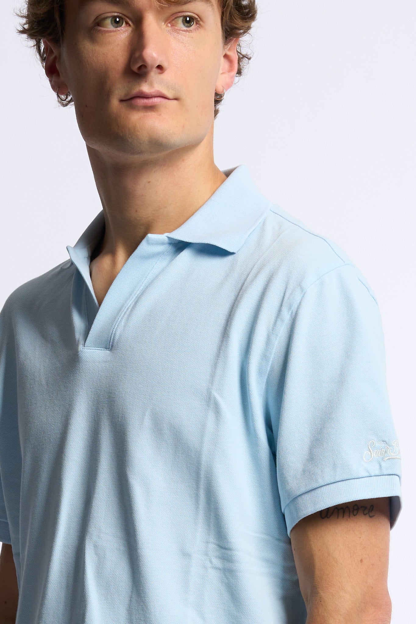 Mc2 saint barth Polo Charles Piquet Azzurro Uomo-5
