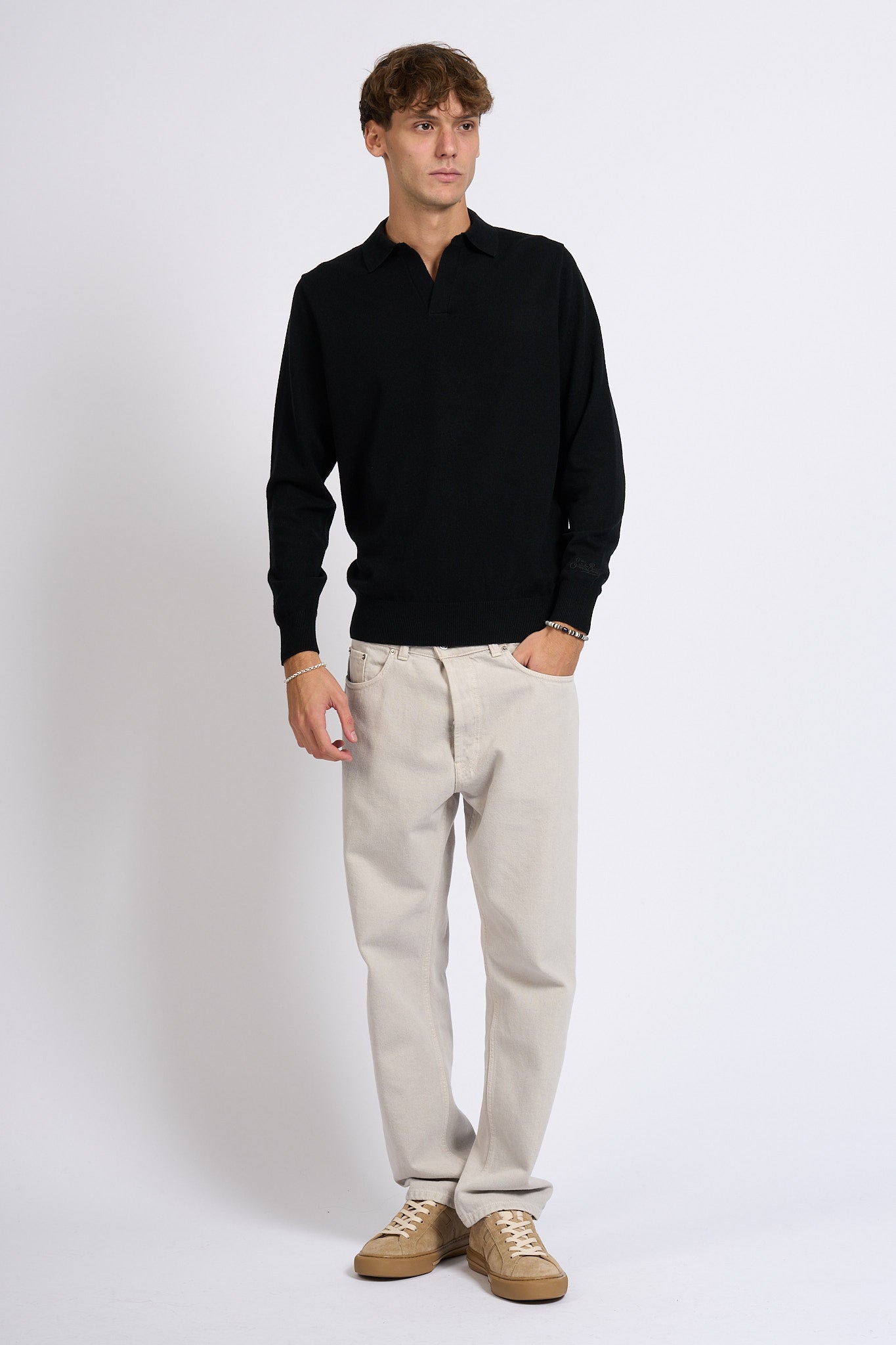 Mc2 saint barth Polo Lana Nero Uomo-3