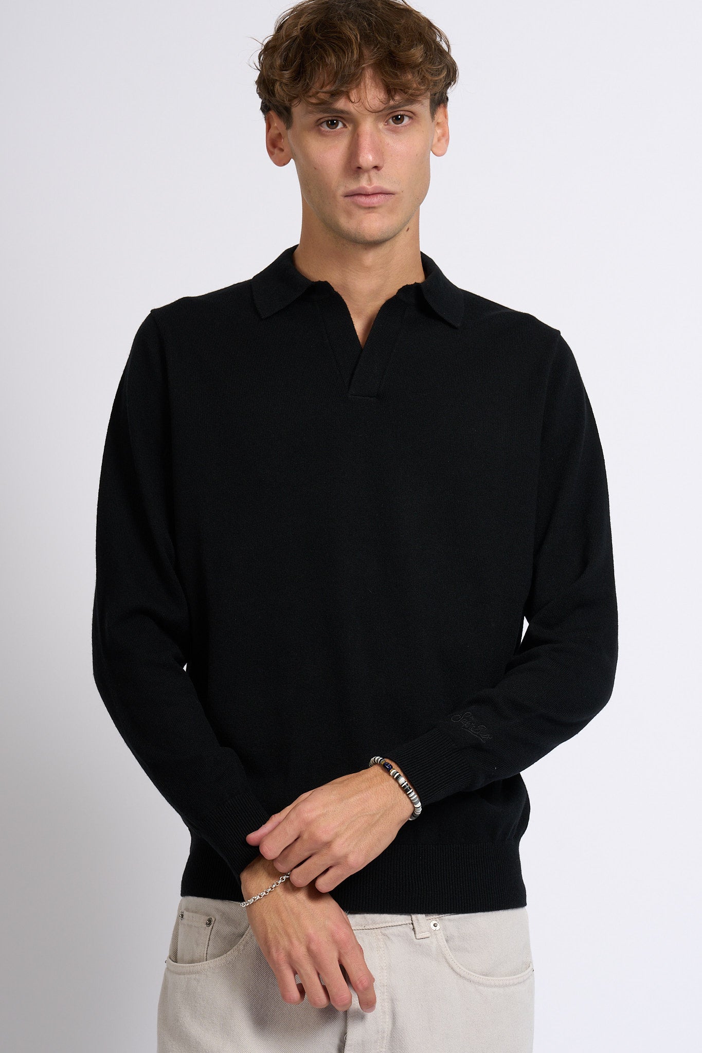 Mc2 saint barth Polo Lana Nero Uomo-2