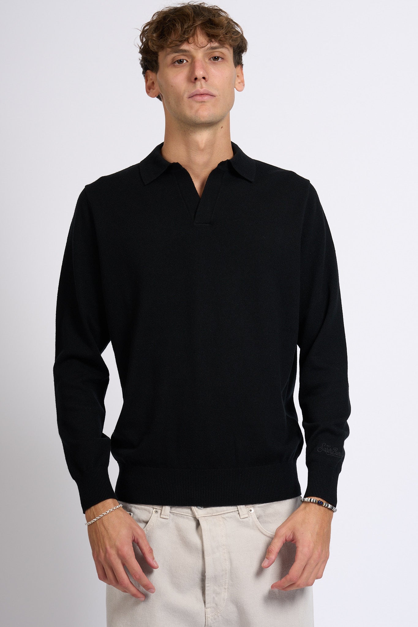 Mc2 saint barth Polo Lana Nero Uomo-4