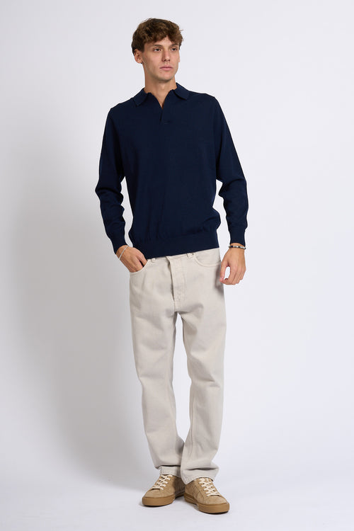 Mc2 saint barth Polo Merinocash Blu scuro Uomo