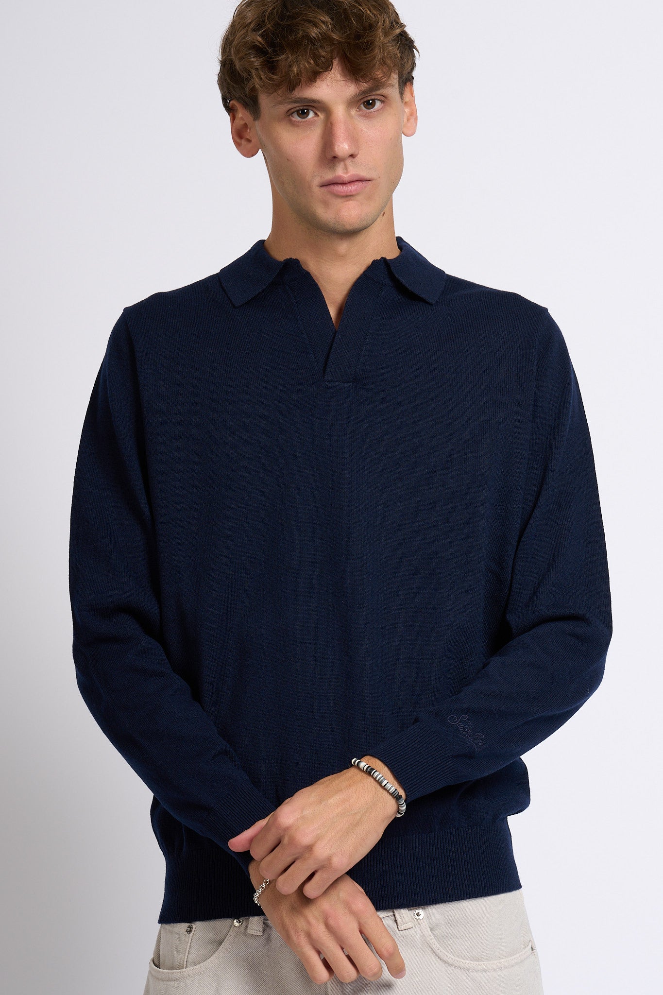 Mc2 saint barth Polo Merinocash Blu scuro Uomo-2