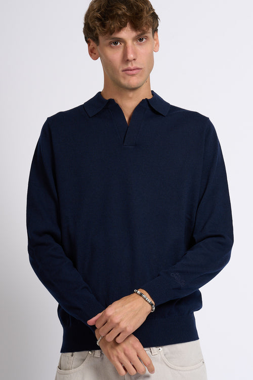 Mc2 saint barth Polo Merinocash Blu scuro Uomo-2