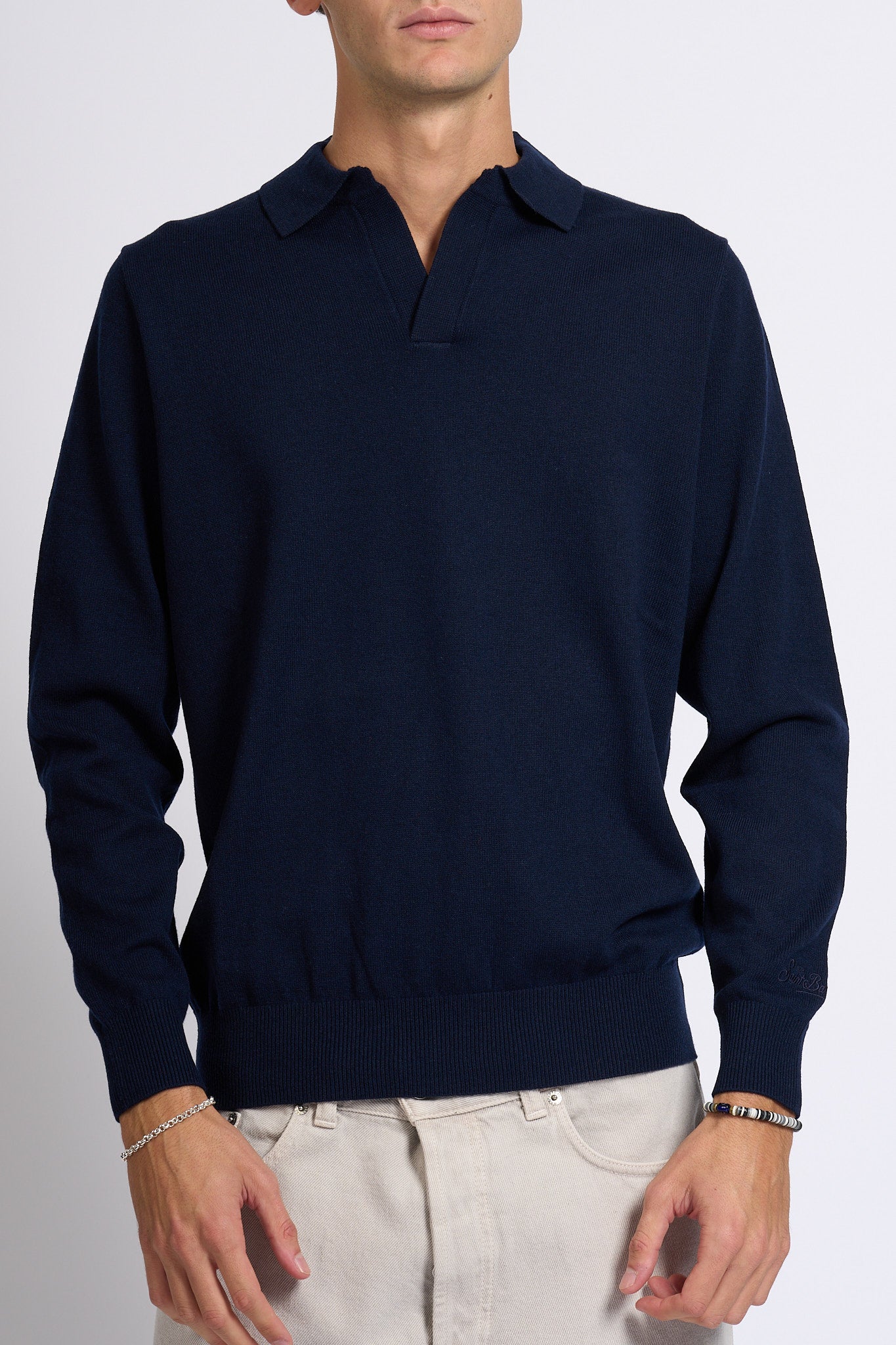 Mc2 saint barth Polo Merinocash Blu scuro Uomo-3