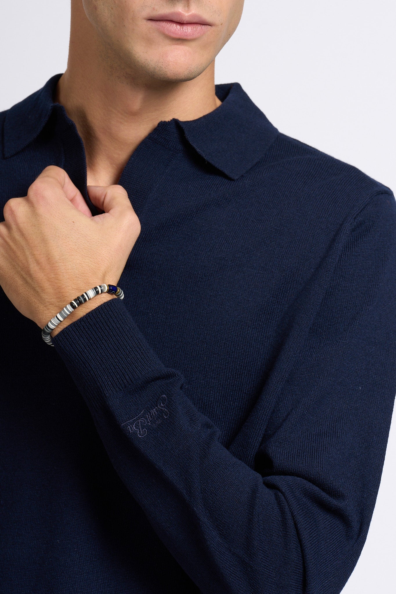 Mc2 saint barth Polo Merinocash Blu scuro Uomo-6