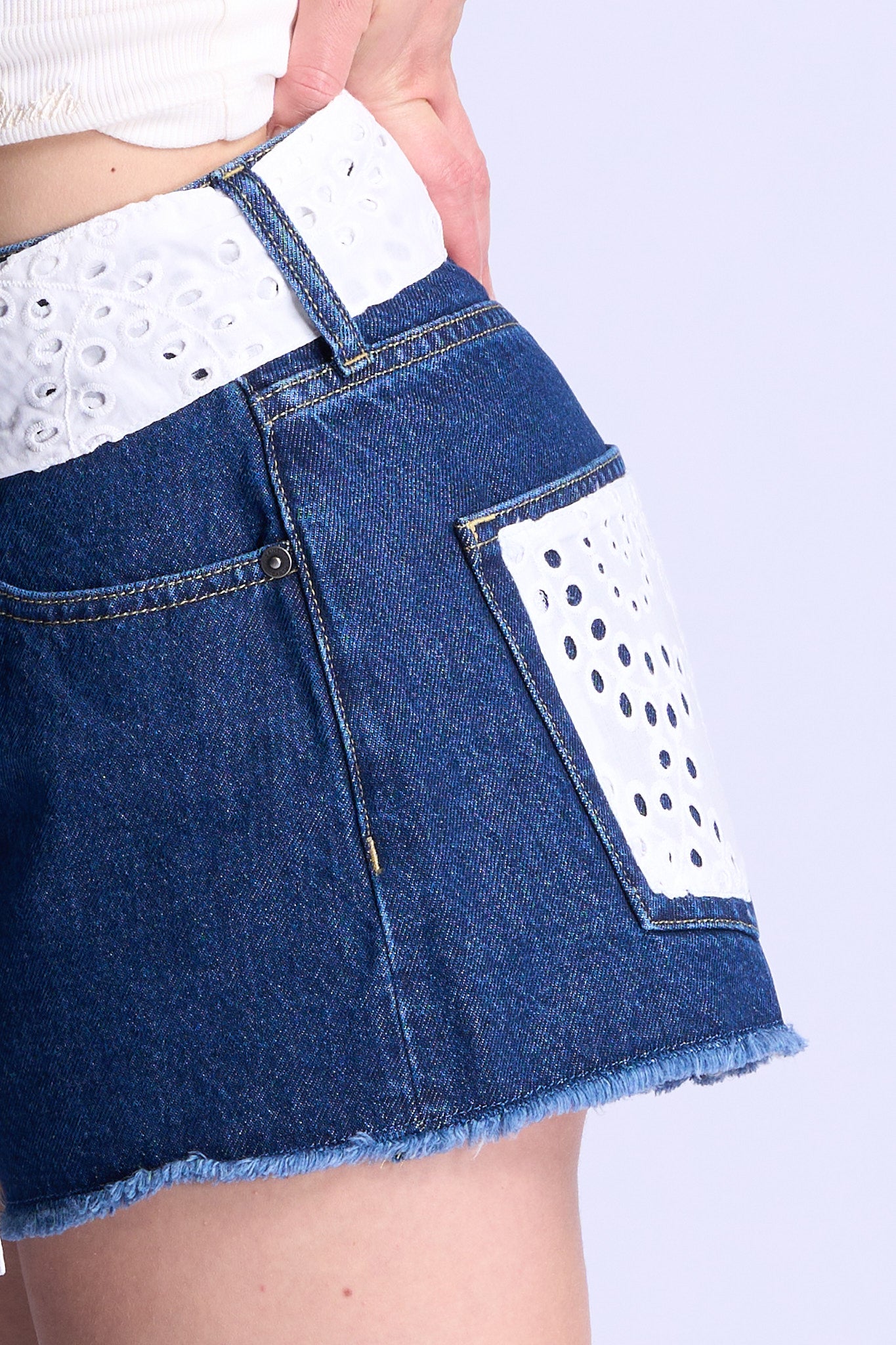 Mc2 saint barth Shorts Denim e Sangallo Donna-5
