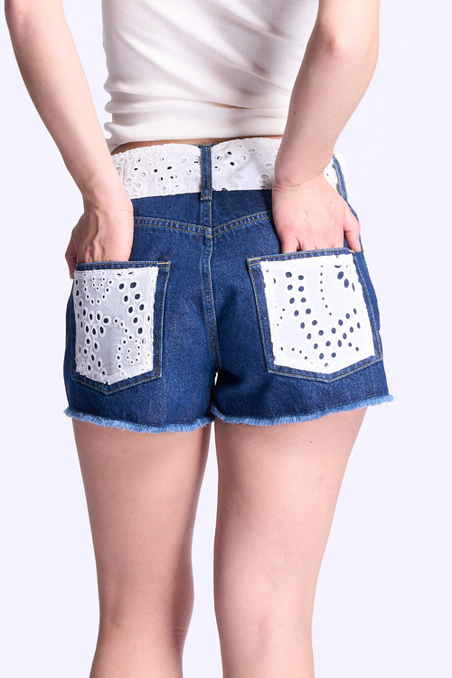 Mc2 saint barth Shorts Denim e Sangallo Donna