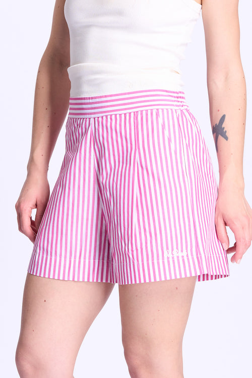 Mc2 saint barth Shorts a Righe Bianco/rosa Donna