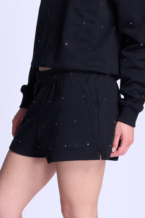 Mc2 saint barth Shorts con Strass Nero Donna