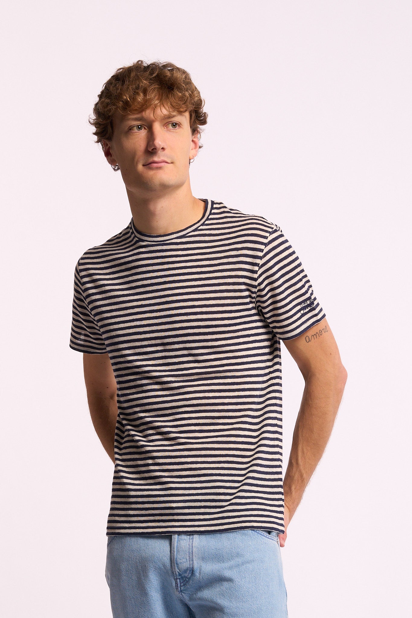 Mc2 saint barth T-shirt Dover Righe Bianco/blu Uomo-1