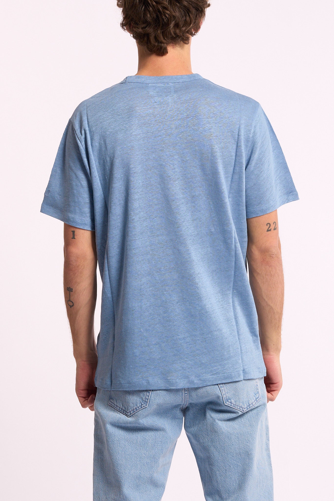 Mc2 saint barth T-shirt Ecstasea Lino Azzurro Uomo-5