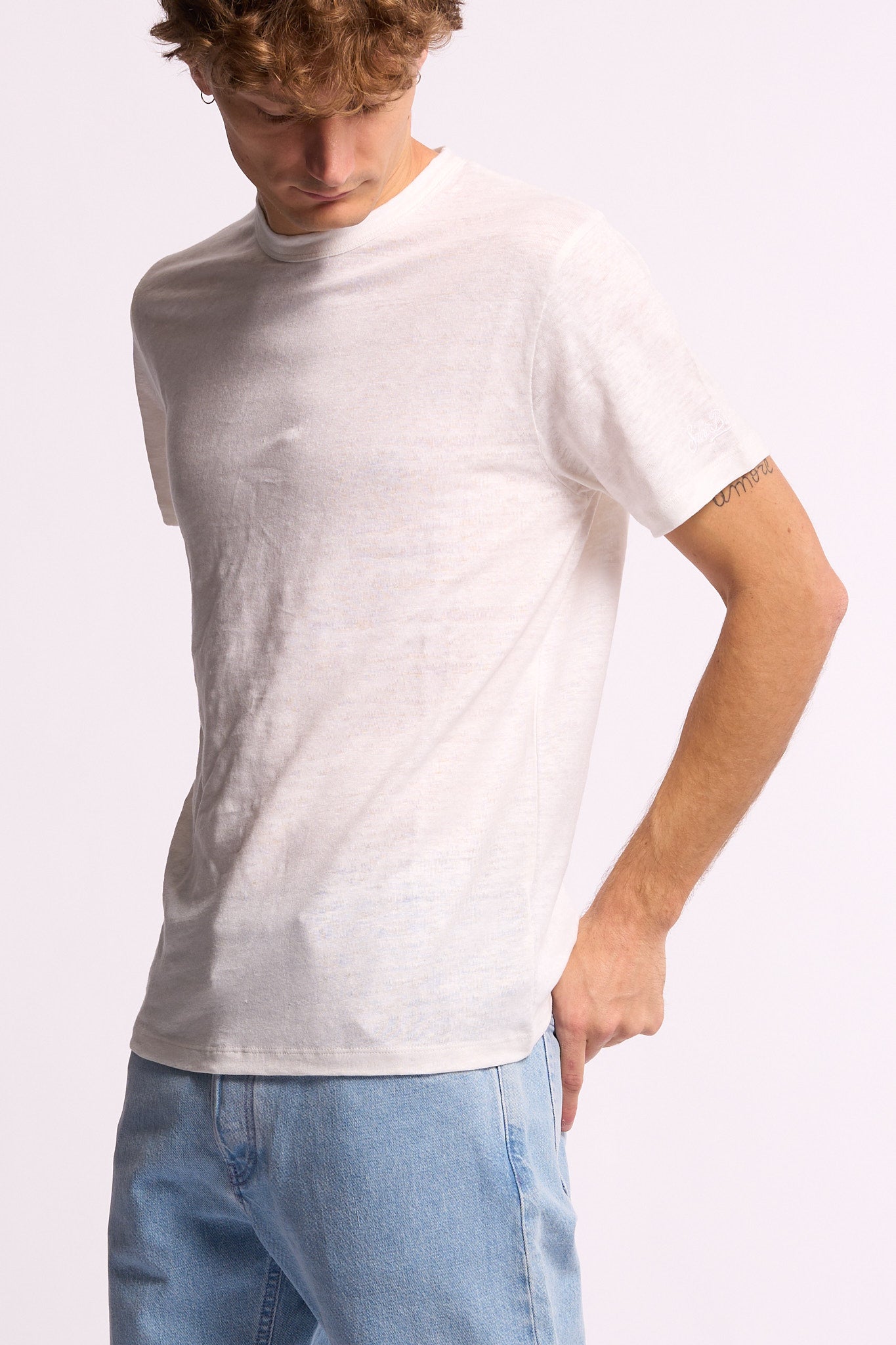 Mc2 saint barth T-shirt Ecstasea Lino Bianco Uomo-1