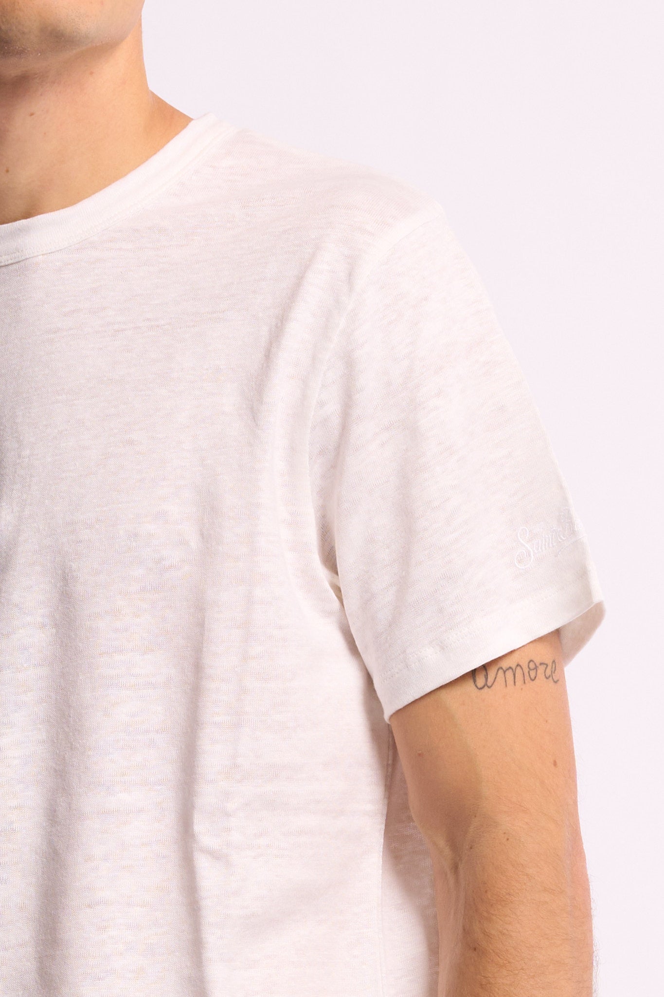 Mc2 saint barth T-shirt Ecstasea Lino Bianco Uomo-3