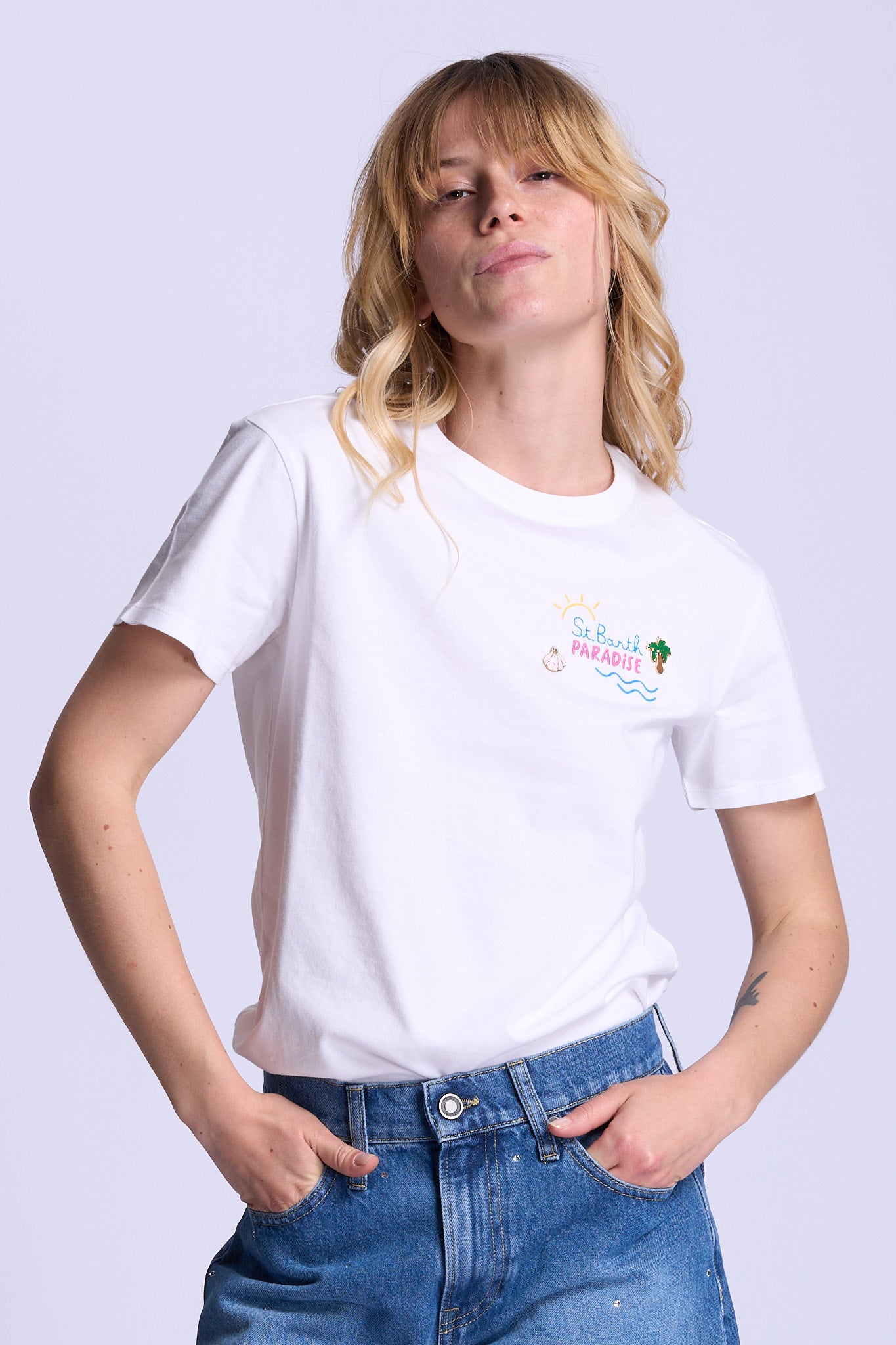 Mc2 saint barth T-shirt Paradise Bianco Donna-3