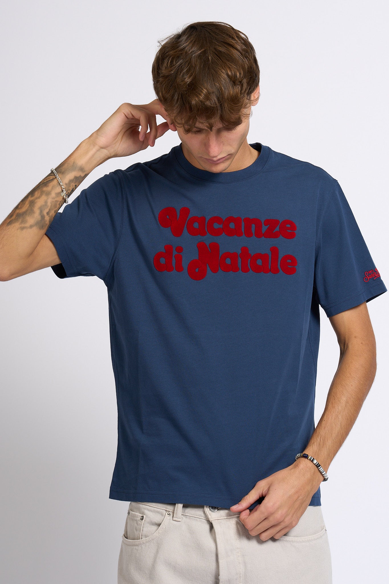 Mc2 saint barth T Shirt Vacanze Natale Blu Uomo-3