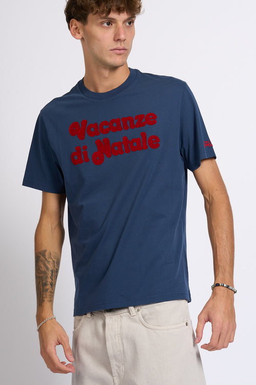 Mc2 saint barth T Shirt Vacanze Natale Blu Uomo