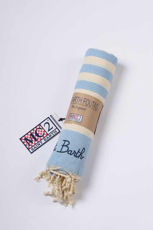 Mc2 saint barth Telo Mare a Righe Bianco/azzurro Donna