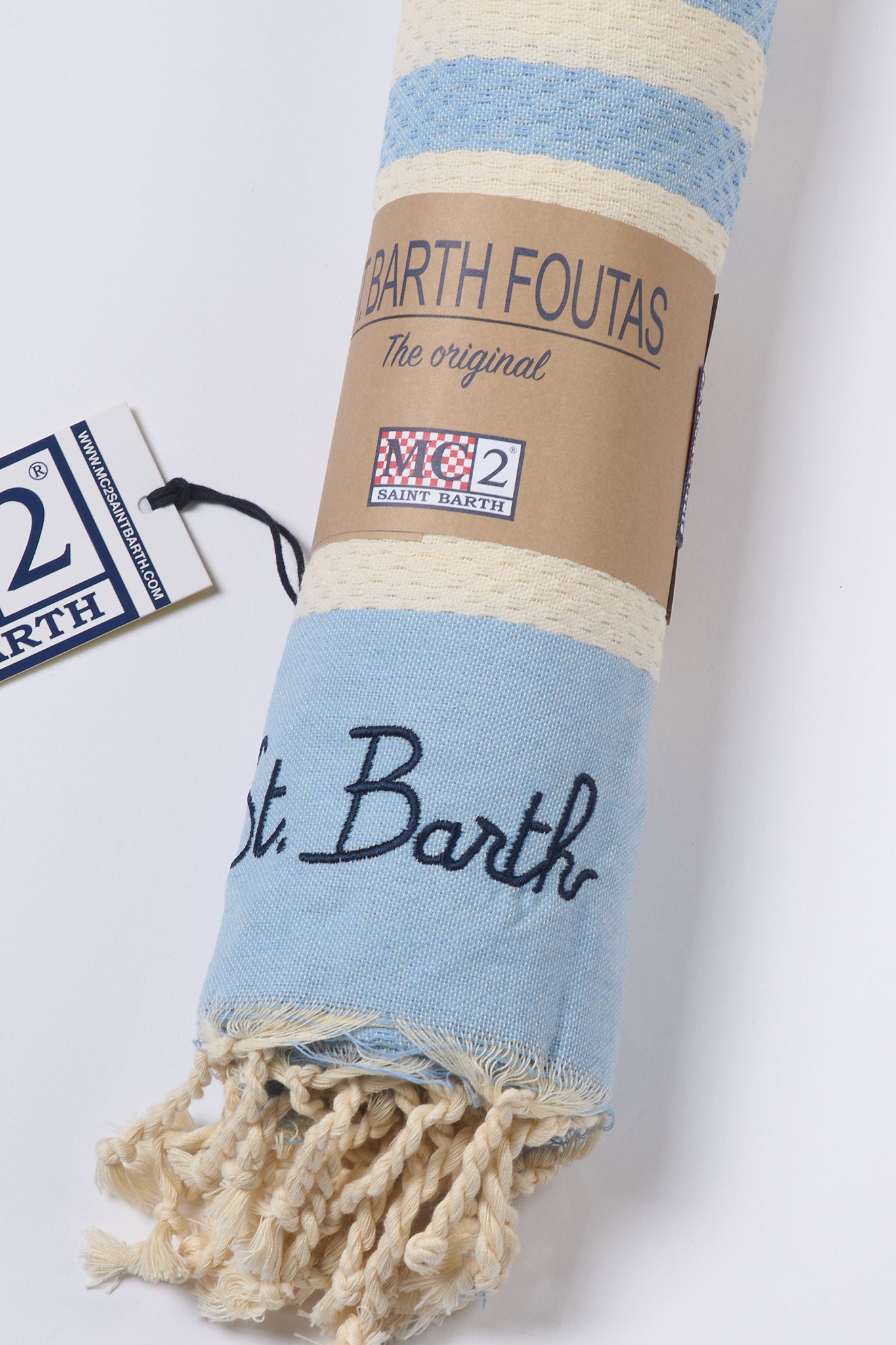 Mc2 saint barth Telo Mare a Righe Bianco/azzurro Donna-2