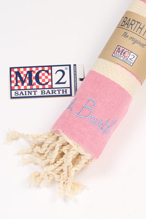 Mc2 saint barth Telo Mare a Righe Bianco/rosa Donna-2