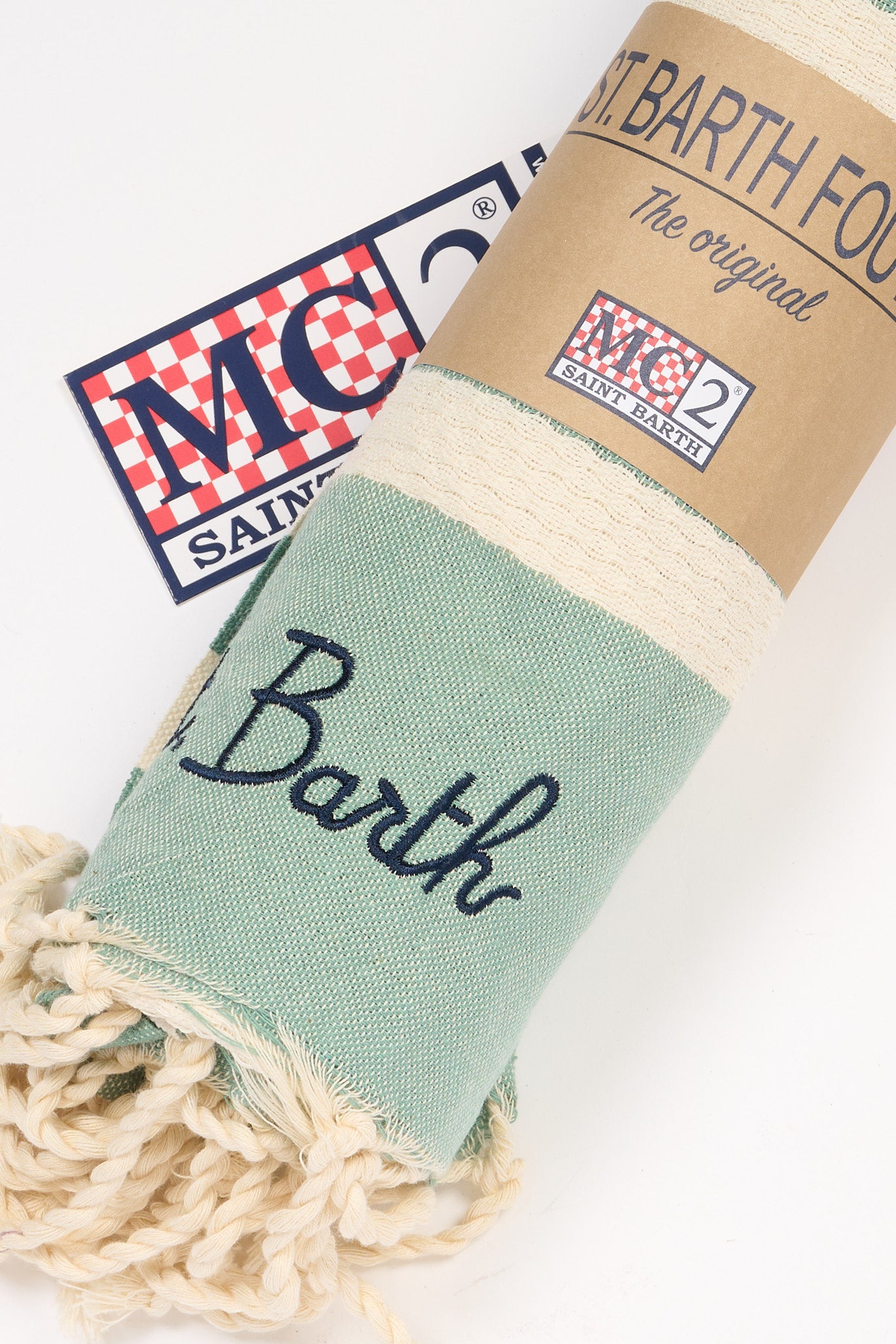 Mc2 saint barth Telo Mare a Righe Bianco/verde Donna-3