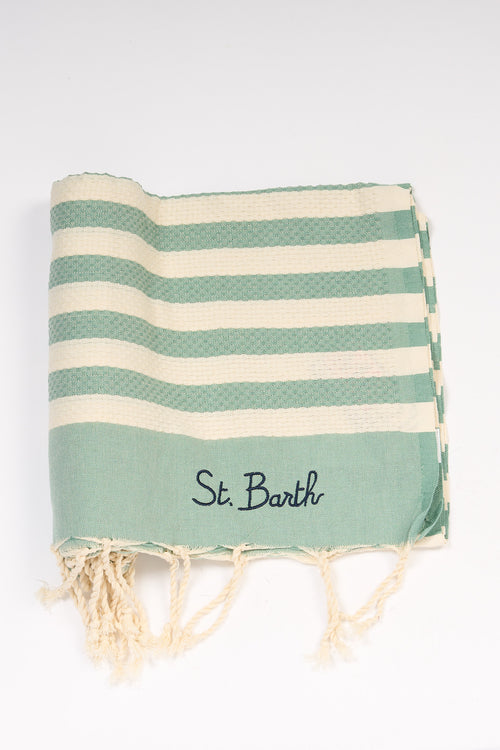 Mc2 saint barth Telo Mare a Righe Bianco/verde Donna-2