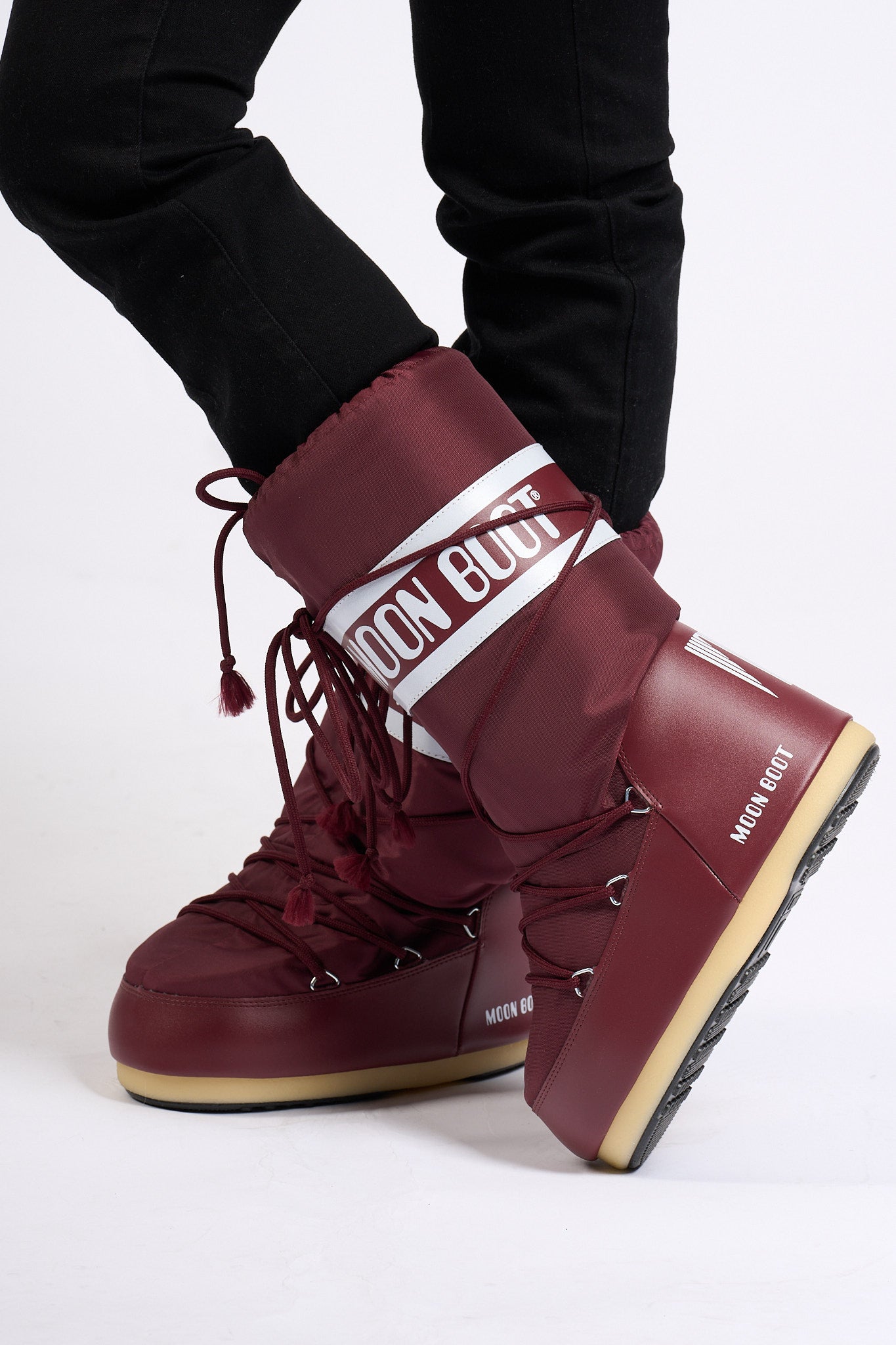 Moon Boot Doposci Icon Alto Nylon Bordeaux Donna-2